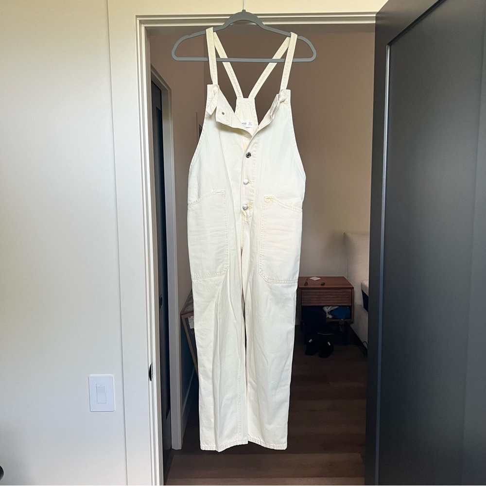 Cream wash Mango overalls - women’s size s